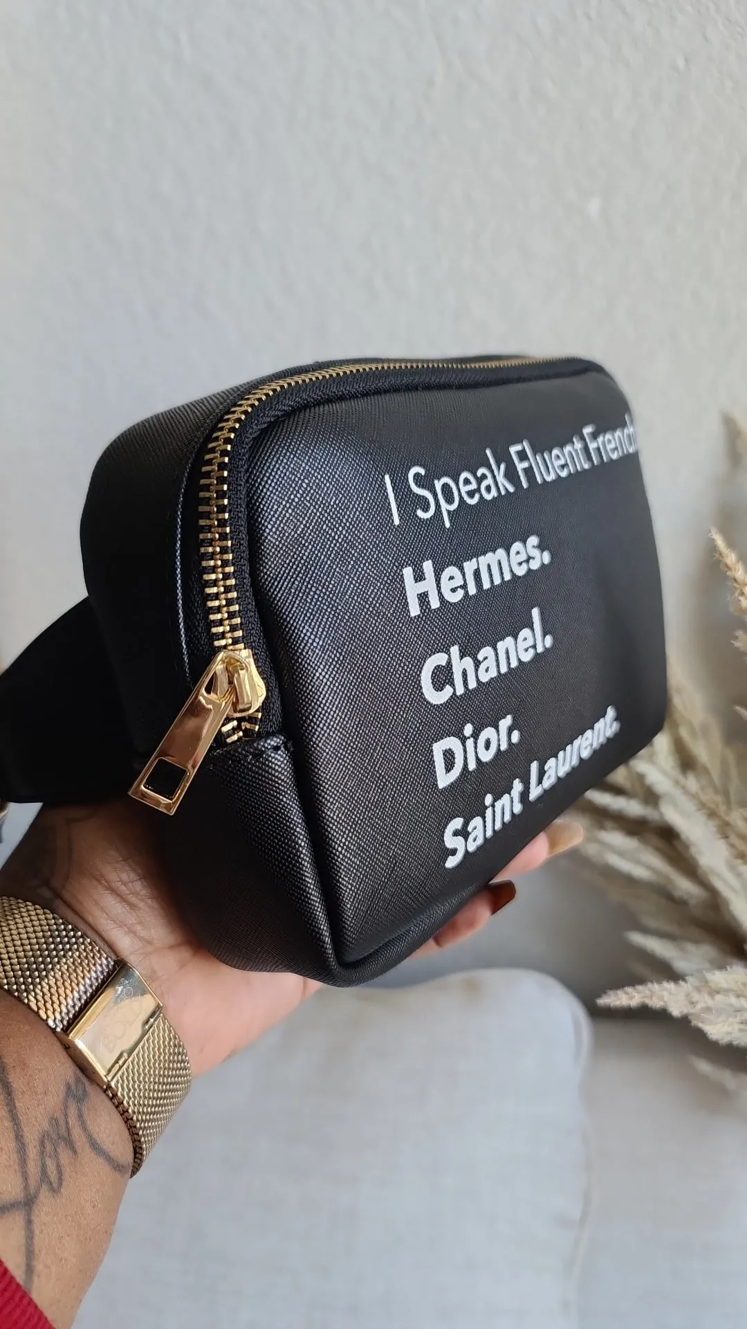 I Speak Fluent French- Fanny Bag BLACK