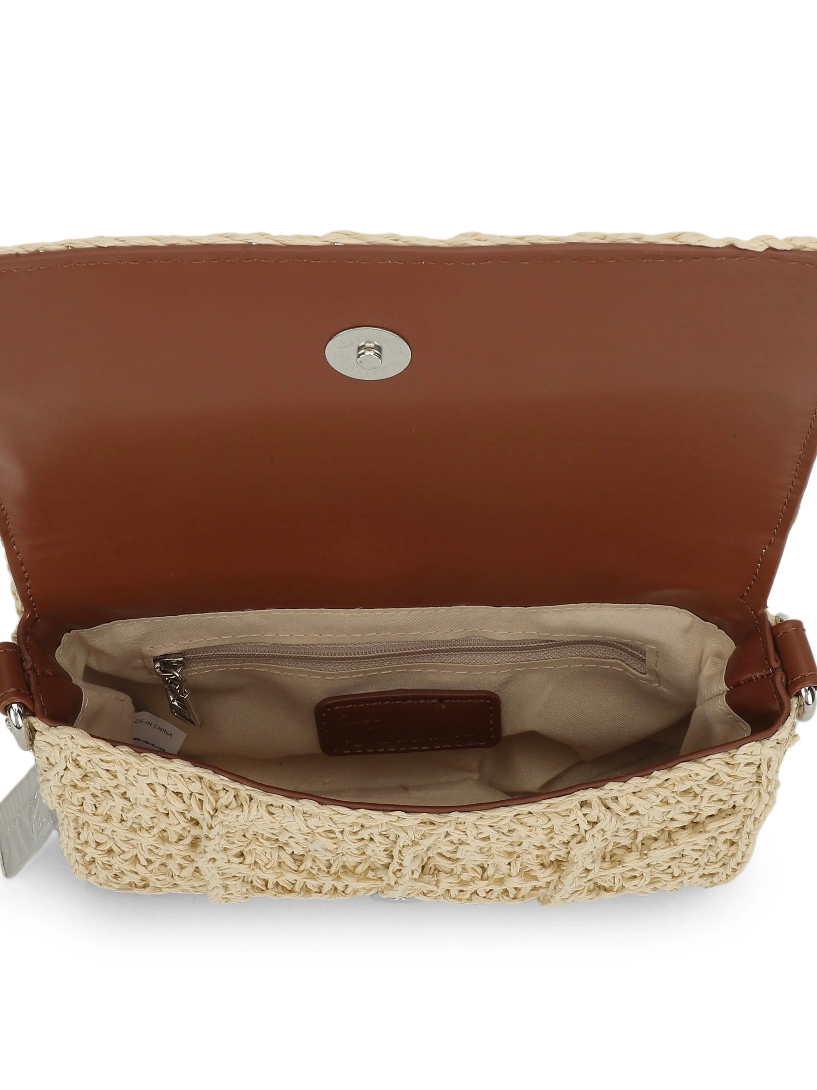 Ibiza Brown Rafia Crossbody