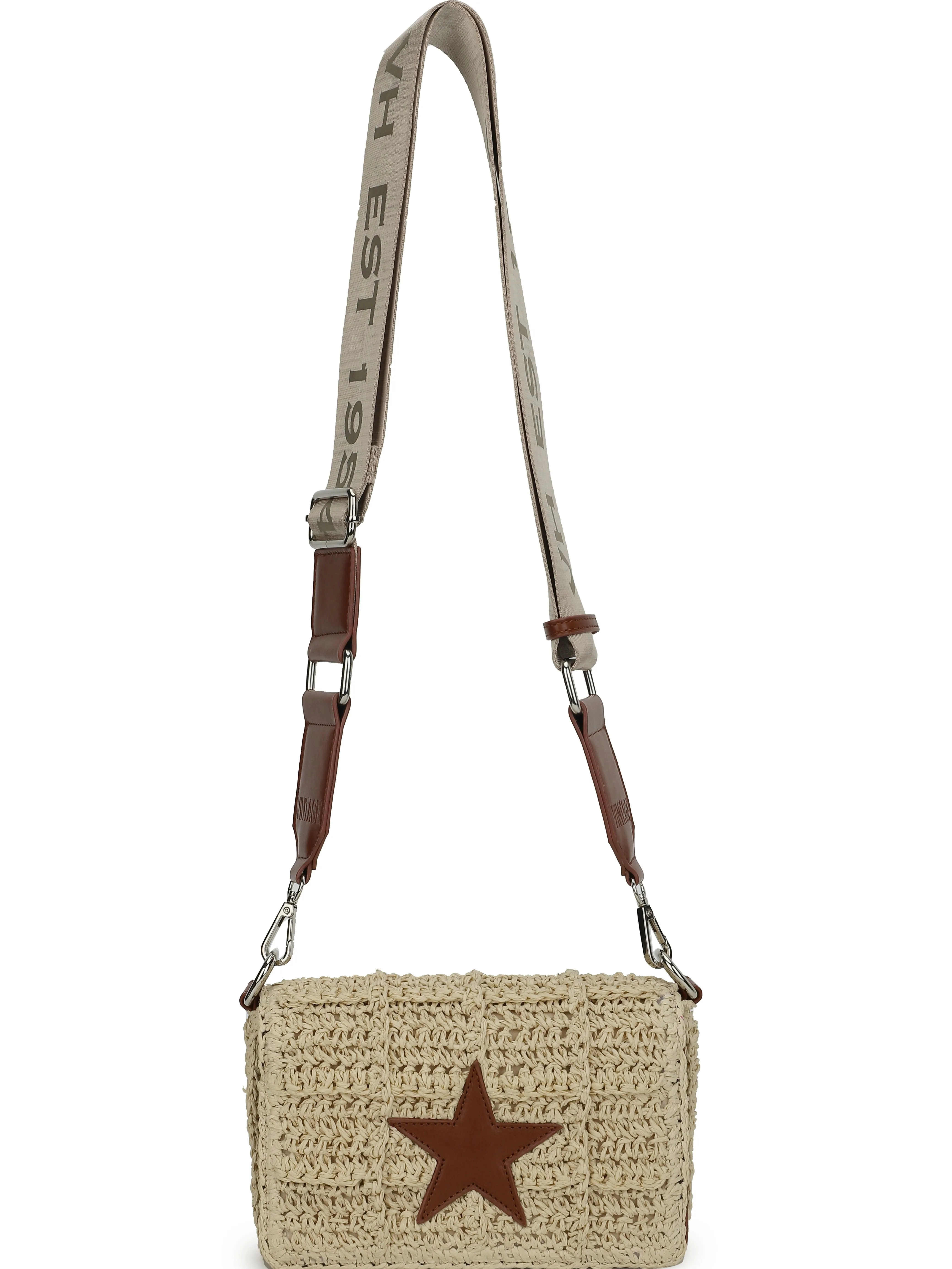 Ibiza Brown Rafia Crossbody