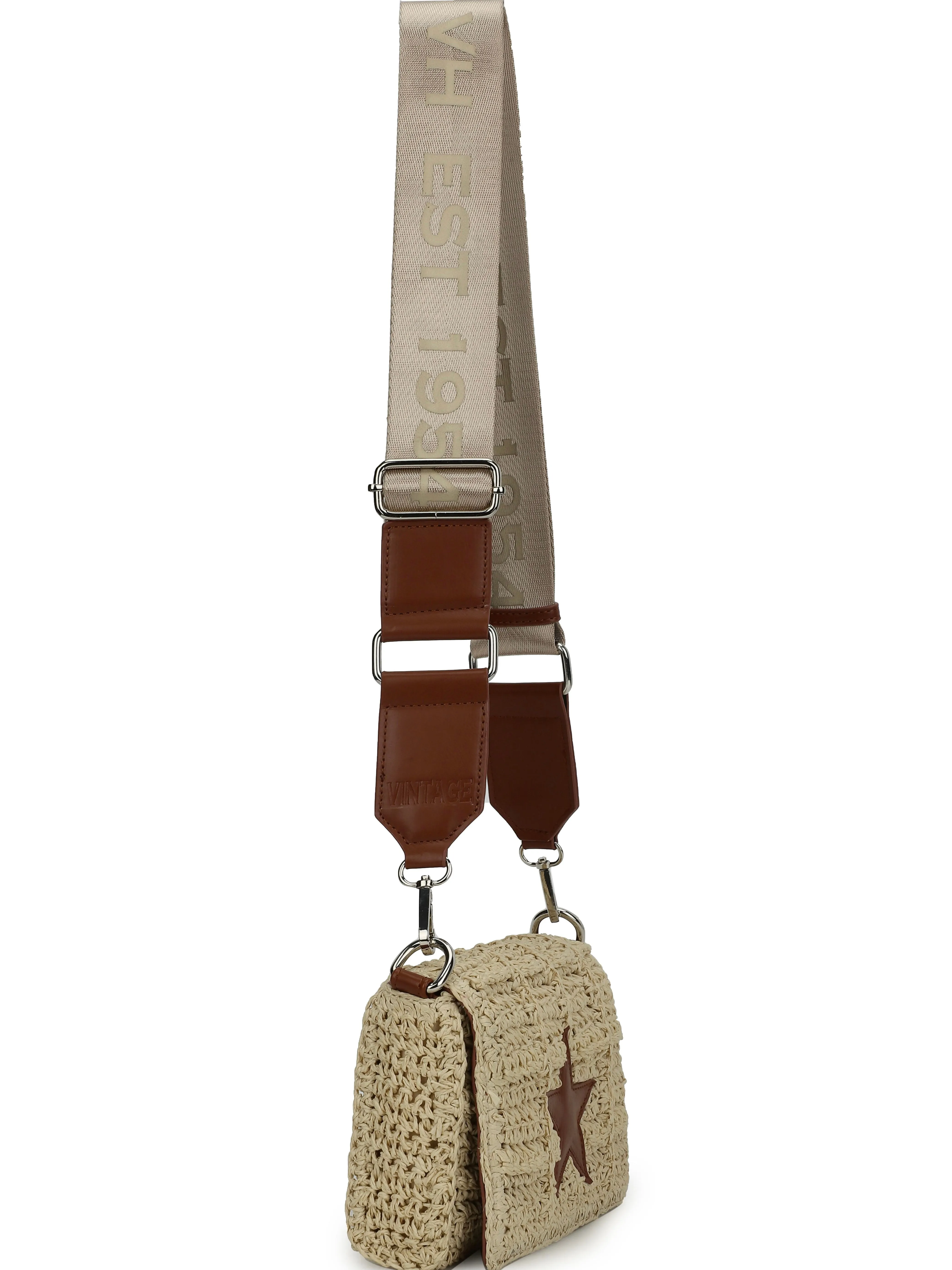 Ibiza Brown Rafia Crossbody