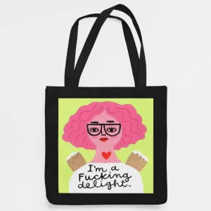 I'm a Fucking Delight Grumpy Angel Tote Bag