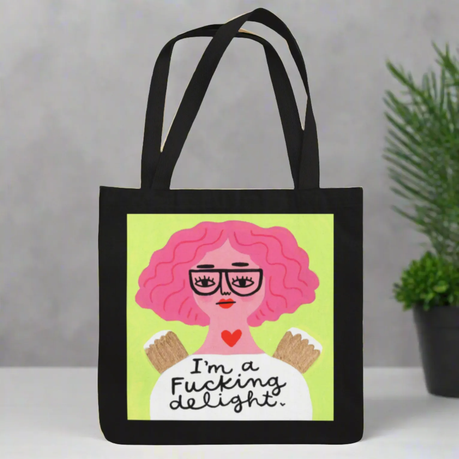 I'm a Fucking Delight Grumpy Angel Tote Bag