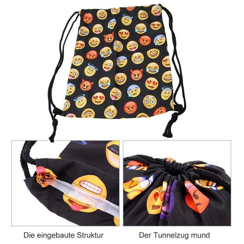 Interessante Emoticon Tunnelzugstasche