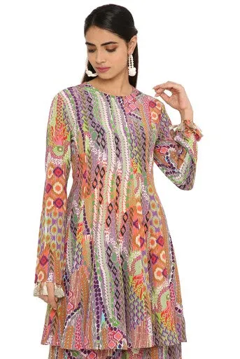Irha African Print Crepe Top With Palazzo