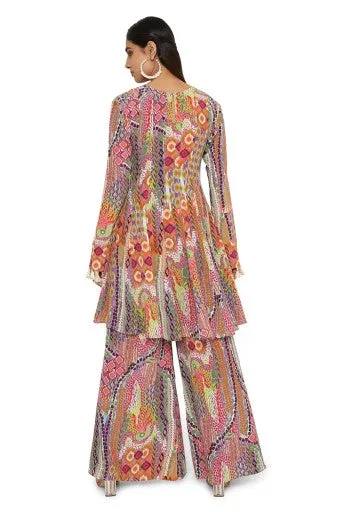 Irha African Print Crepe Top With Palazzo