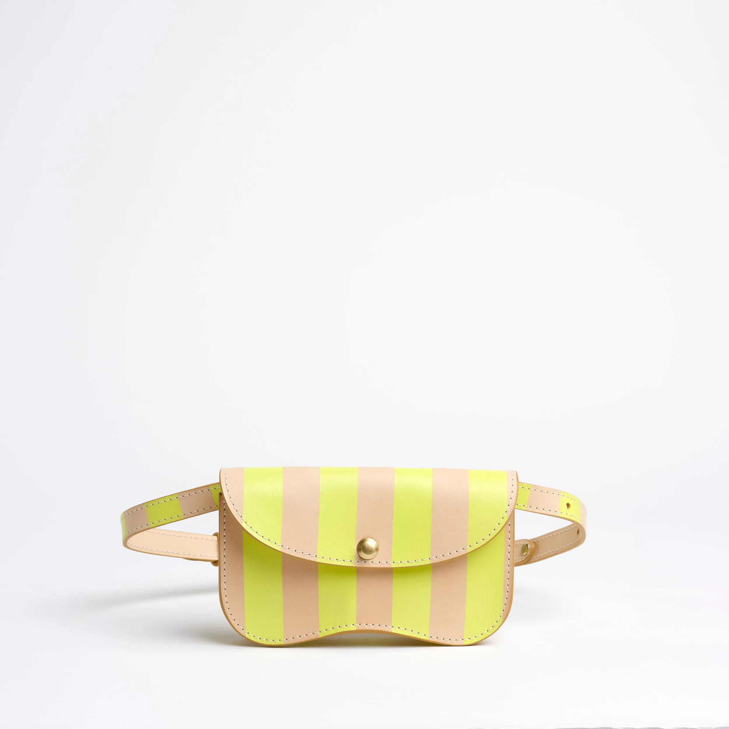 Island Stripe Faba in Vachetta and Neon Green