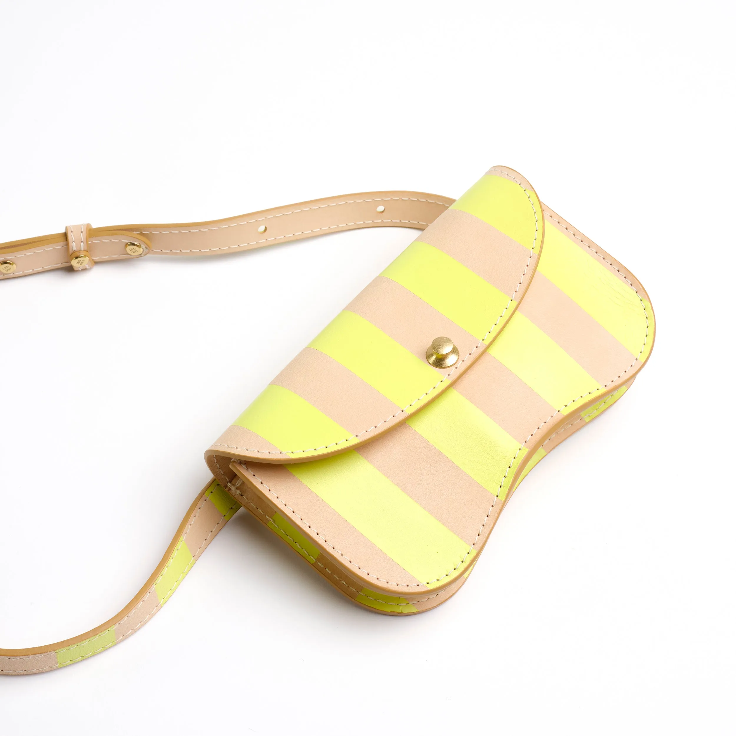 Island Stripe Faba in Vachetta and Neon Green