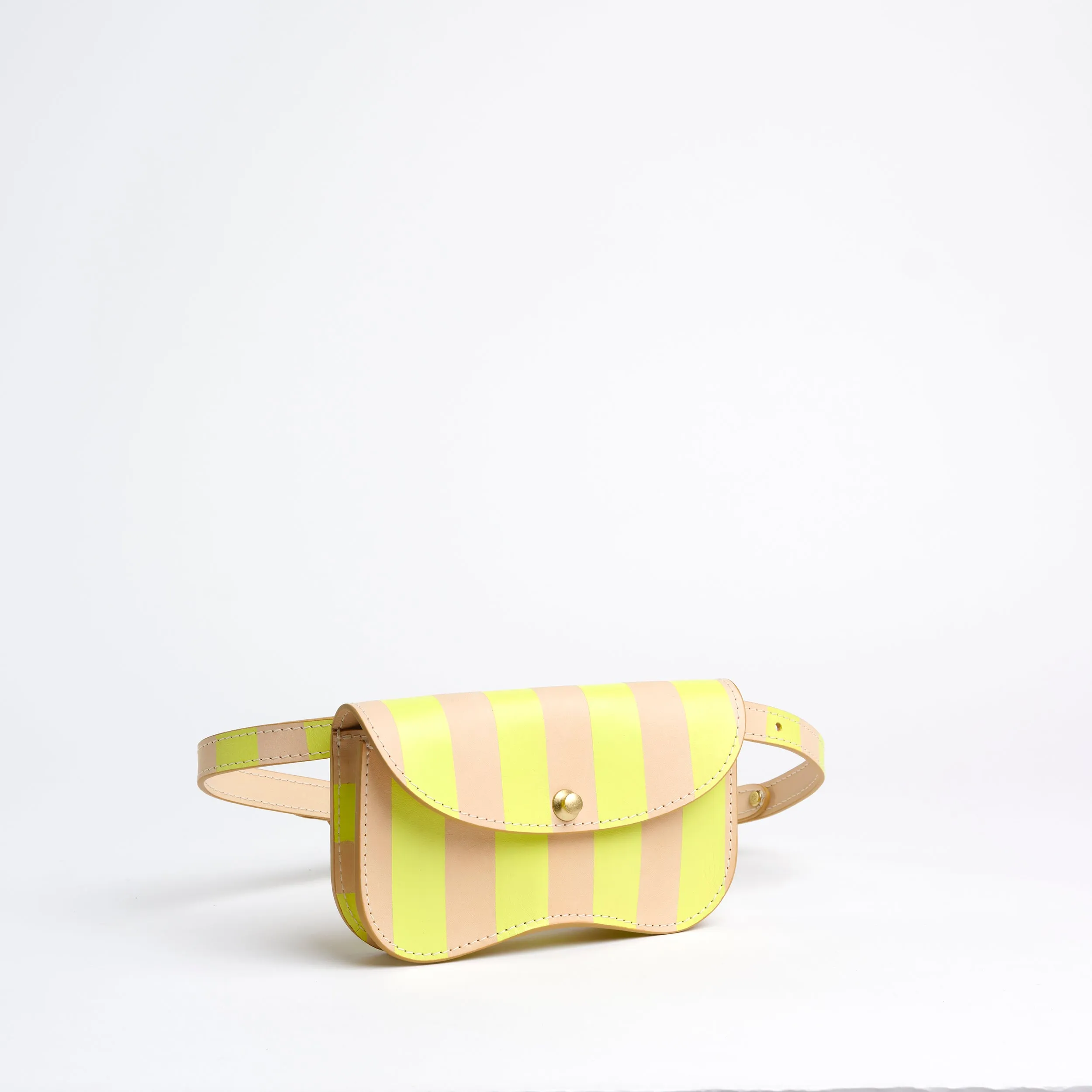 Island Stripe Faba in Vachetta and Neon Green