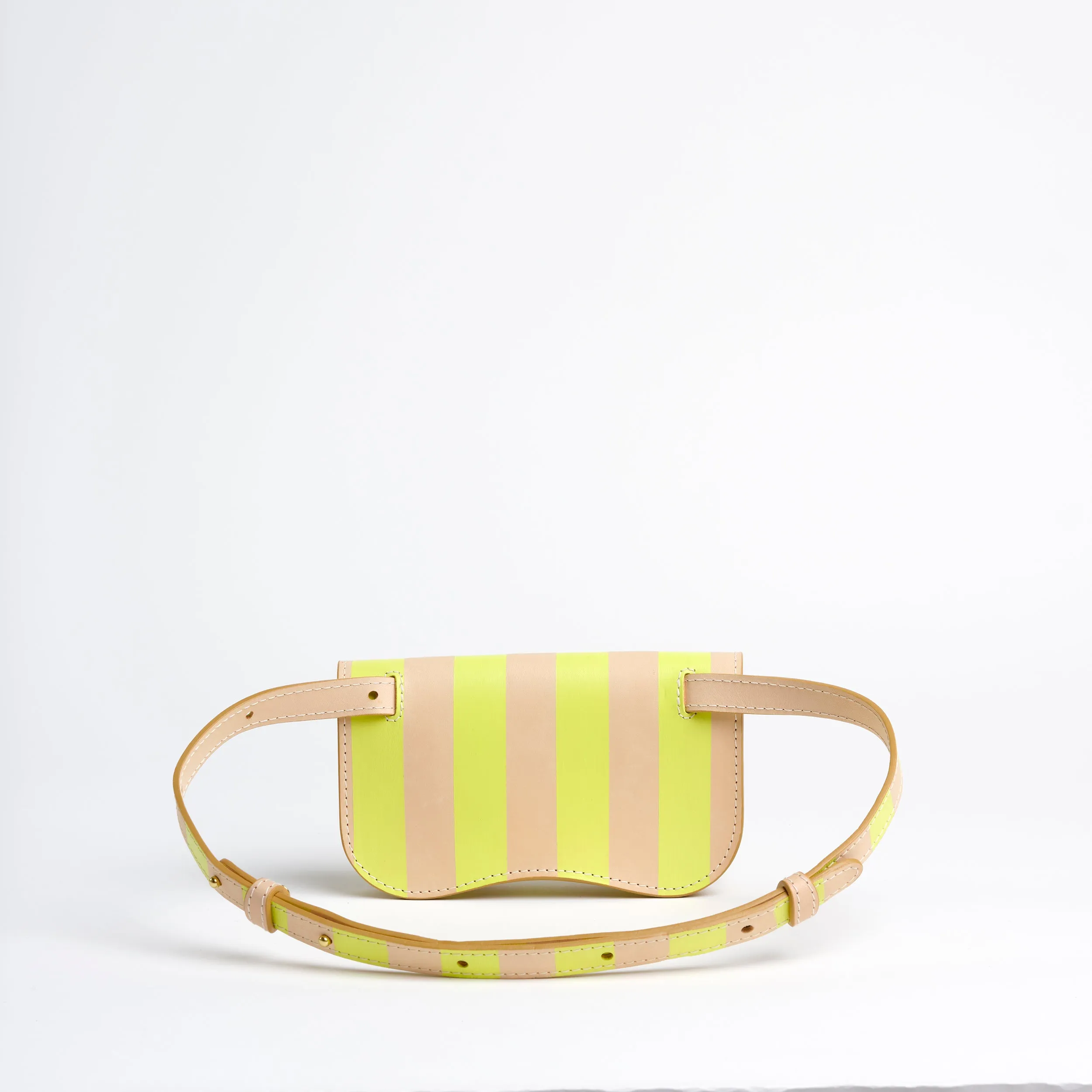 Island Stripe Faba in Vachetta and Neon Green