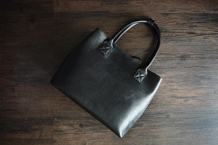 Italian Vegetable Tanned Leather Tote Bag, Women Shopper BagShoulder Bag D013