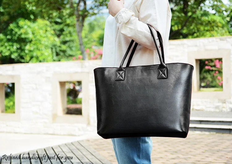Italian Vegetable Tanned Leather Tote Bag, Women Shopper BagShoulder Bag D013
