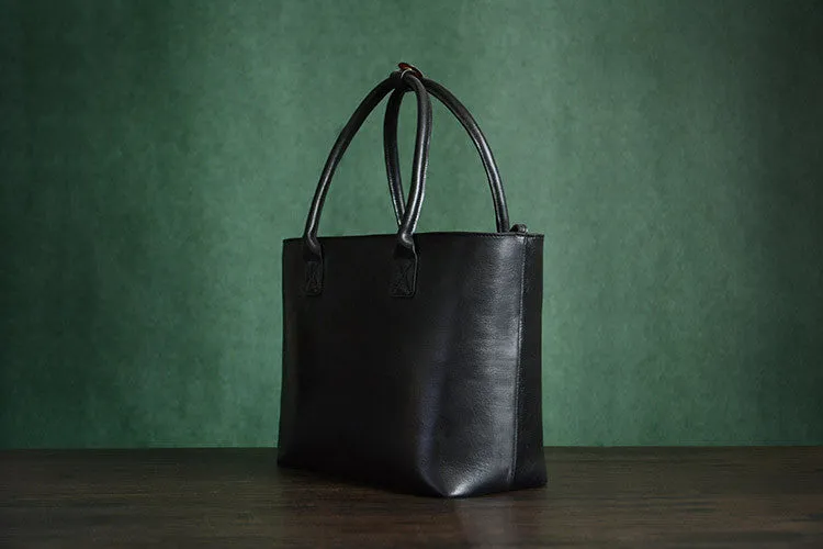 Italian Vegetable Tanned Leather Tote Bag, Women Shopper BagShoulder Bag D013