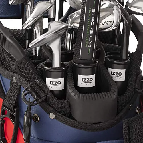 Izzo Golf Black Plastic Golf Club Tube for Your Golf Bag - Plastic Black Protective Golf Club Tube 1.5 inch - 3 Pack