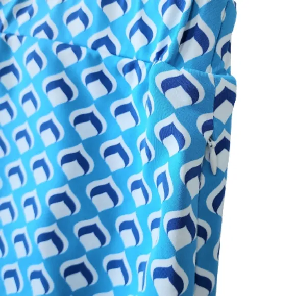 J. McLaughlin Blue White Print Skort Skirt  XS