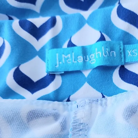 J. McLaughlin Blue White Print Skort Skirt  XS