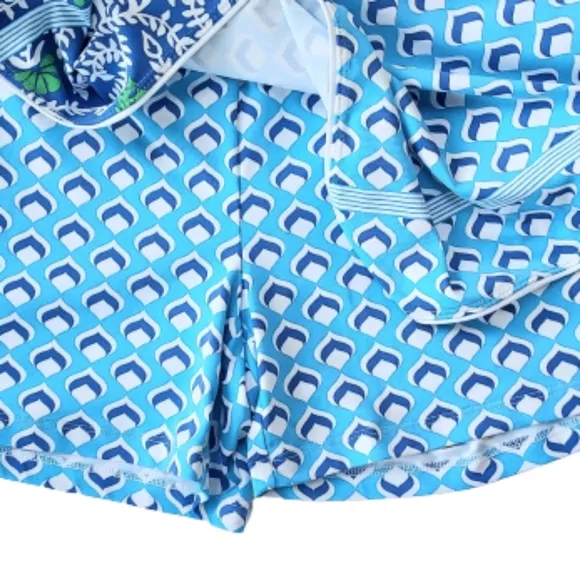J. McLaughlin Blue White Print Skort Skirt  XS