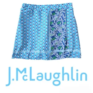 J. McLaughlin Blue White Print Skort Skirt  XS