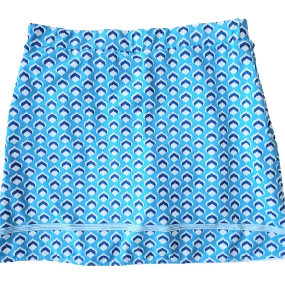 J. McLaughlin Blue White Print Skort Skirt  XS