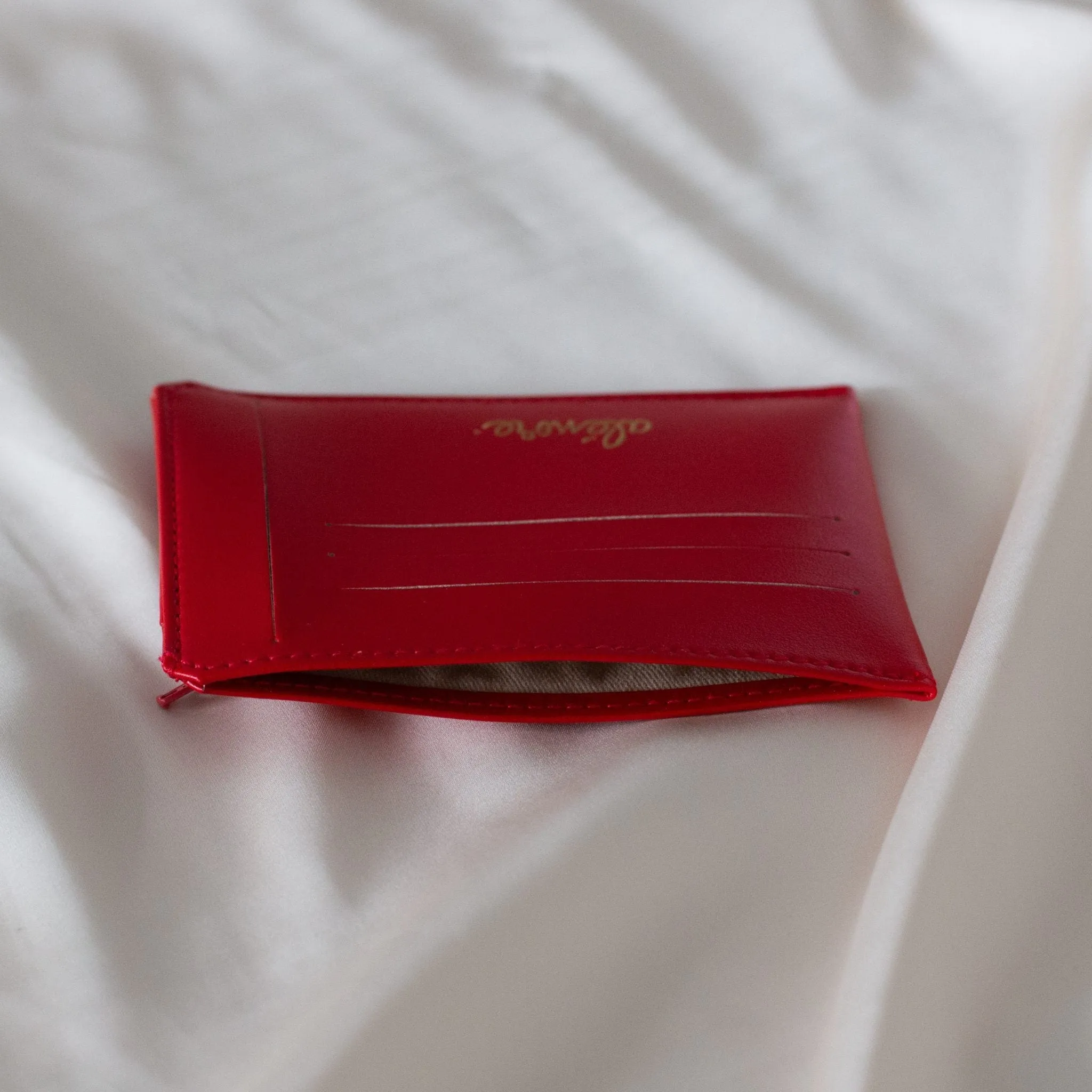 Jasmin Vegan Apple Leather Compact Wallet | Red