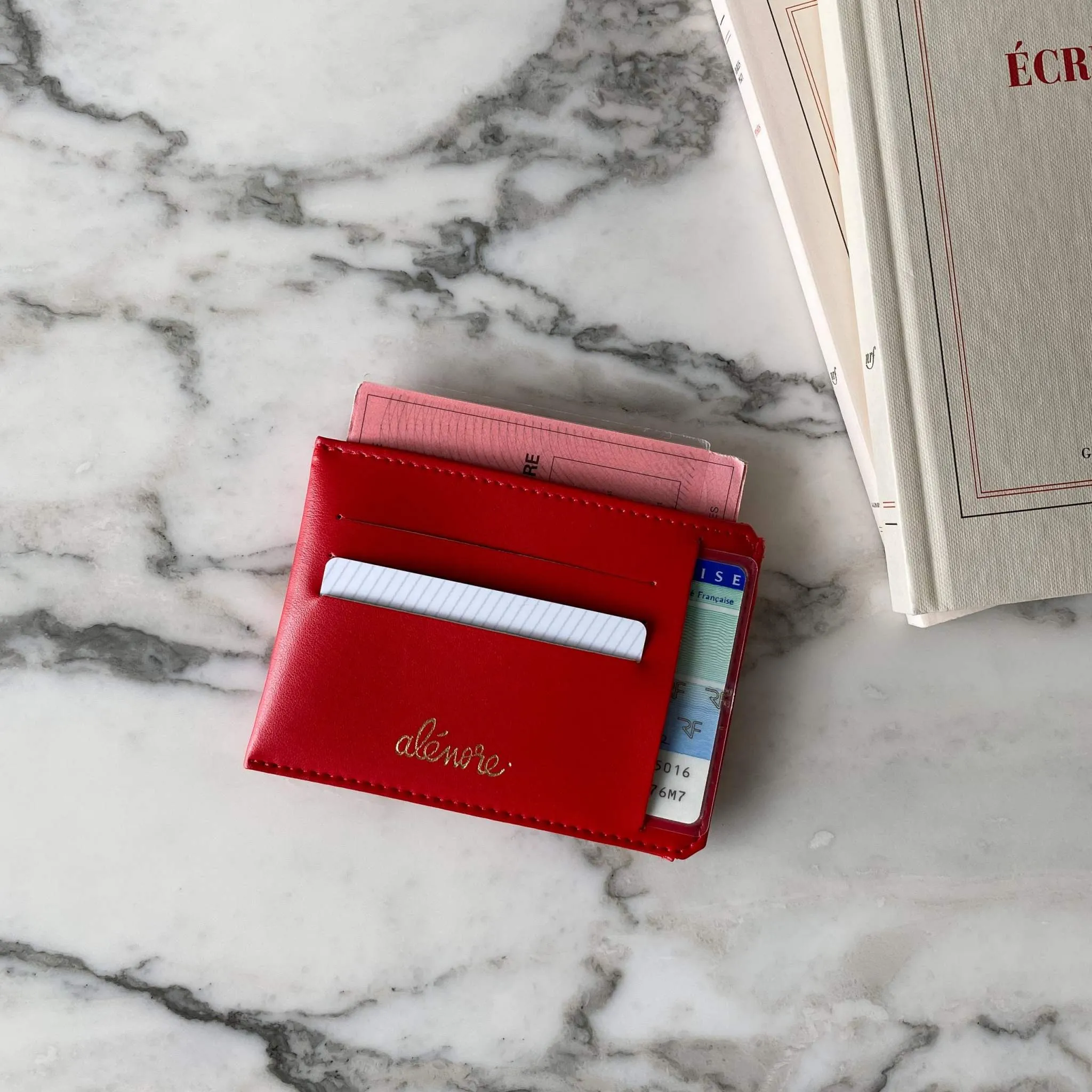 Jasmin Vegan Apple Leather Compact Wallet | Red