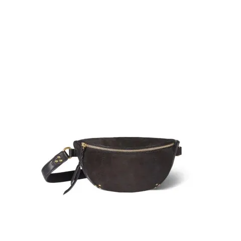 Jerome Dreyfuss Lino Banane Bag in Black Suede