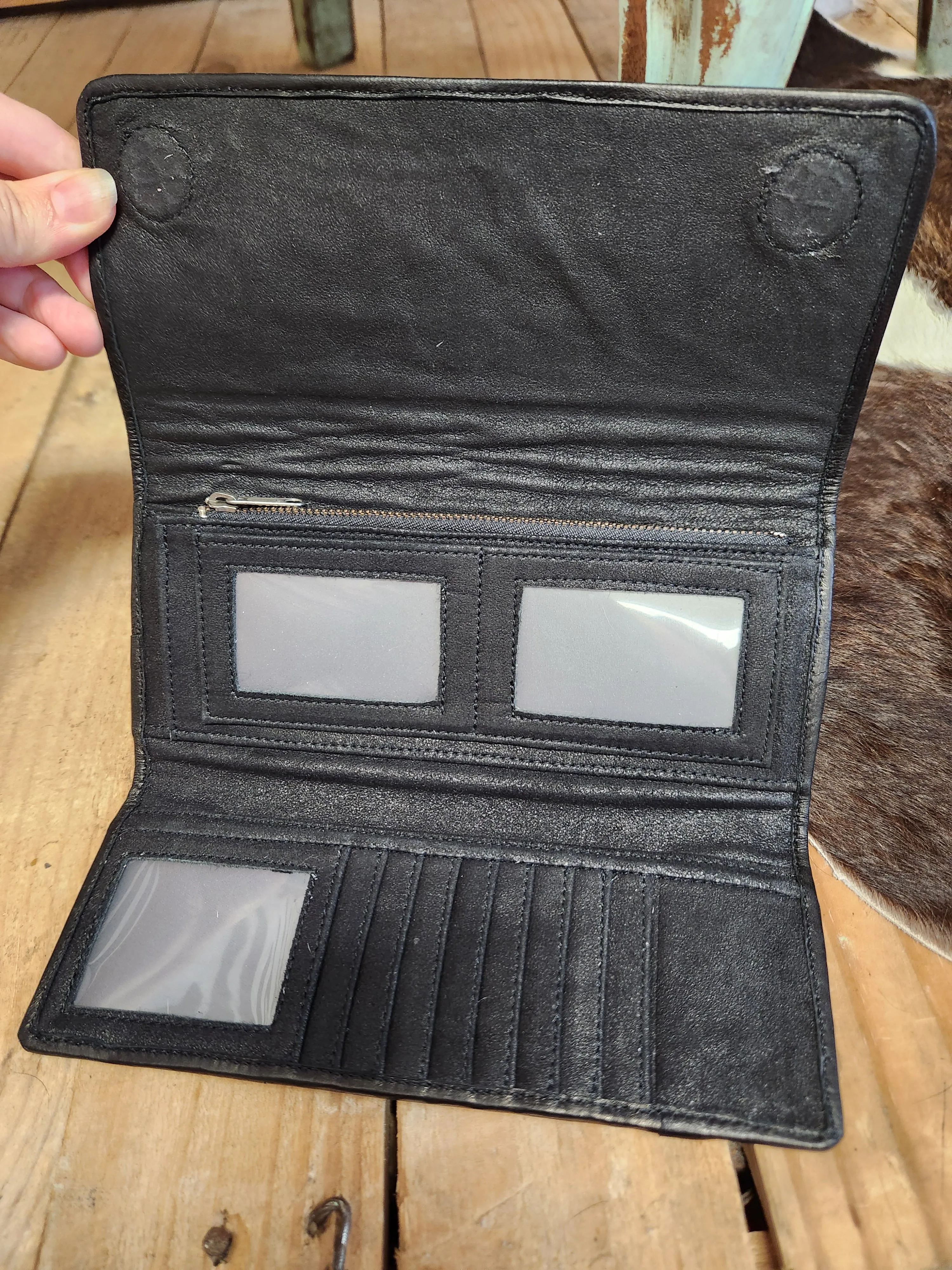 Juan Antonio Turquoise Ivory Tooled Wallet (Please allow 4-6 week production time)