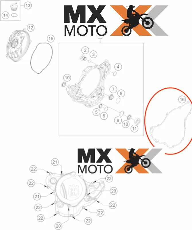 Junta Grande da Embreagem Original KTM 4T 250/350 SXF e XCF 16 a 22 / EXCF 250/350 20 a 23 - Husqvarna FE 250/350 20 a 23 / FC 250/350 16 a 22 - GAS GAS EC250F/350F EX250F/350F MC250F 21 a 23 - 79230025100