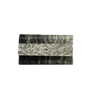 Kacey Wallet - Grey Brindle w/ Silver Tool
