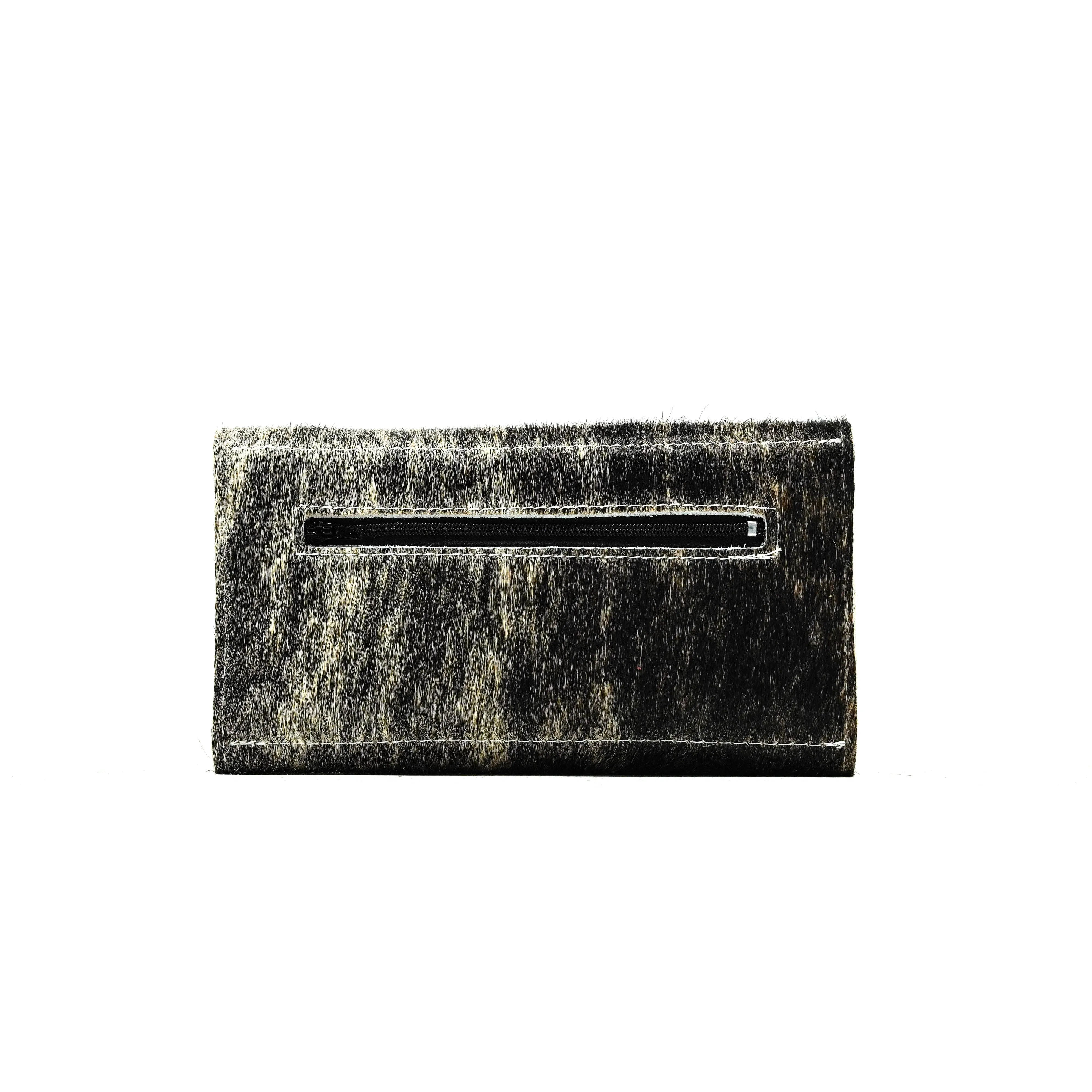 Kacey Wallet - Grey Brindle w/ Silver Tool