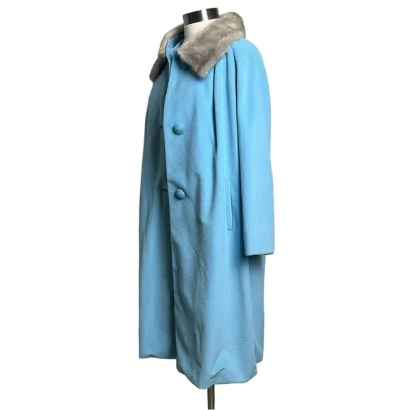 Kashmiracle 1950s Coat Women's Size 16 Faux Cashmere Old Money Classic Audrey