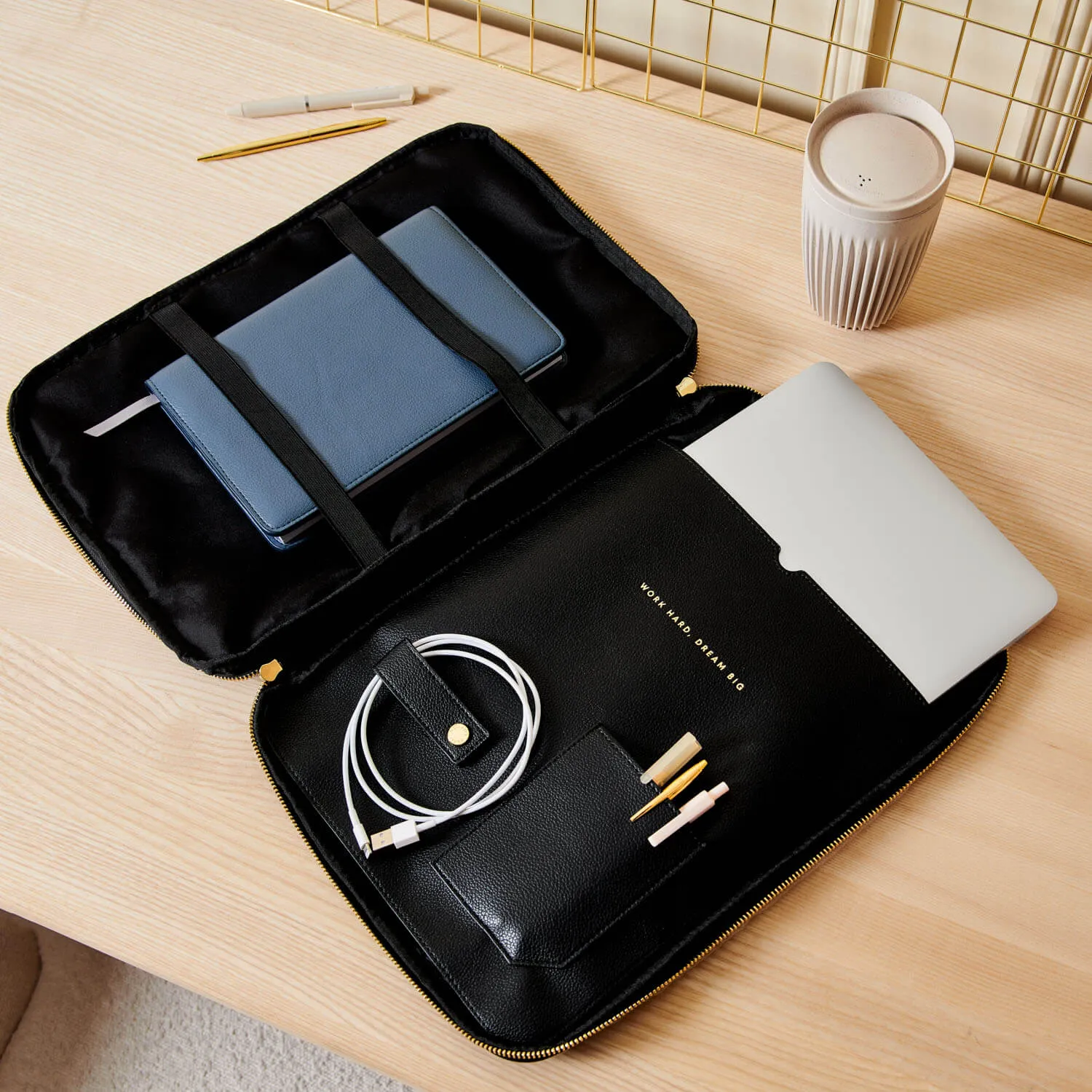 Katie Loxton Folio Laptop Case - Black