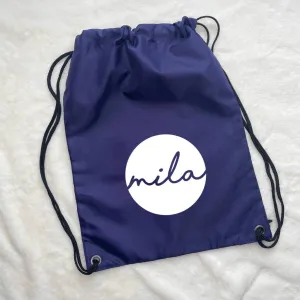 Kids Personalised Pe / Swimming Bag Circle Design