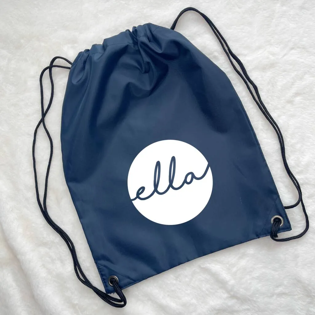 Kids Personalised Pe / Swimming Bag Circle Design