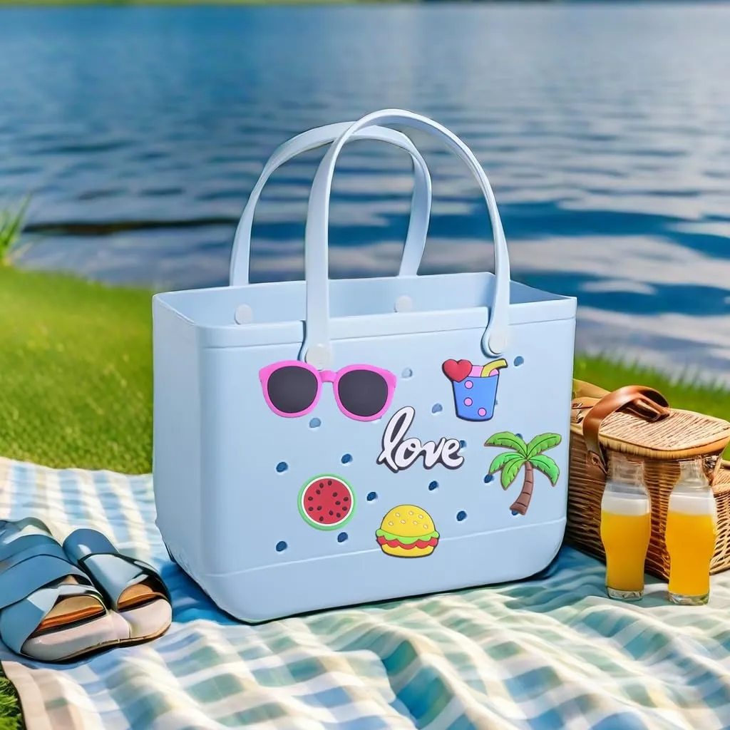 KJML DIY Charms for Bogg Bag 30pcs Charms for Bogg Bag Accessories Letters Flowers Baseball Beach Charms for Bogg Bag Cute Decoration Bag Charms for Bogg Bag Rubber Tote Beach Bags