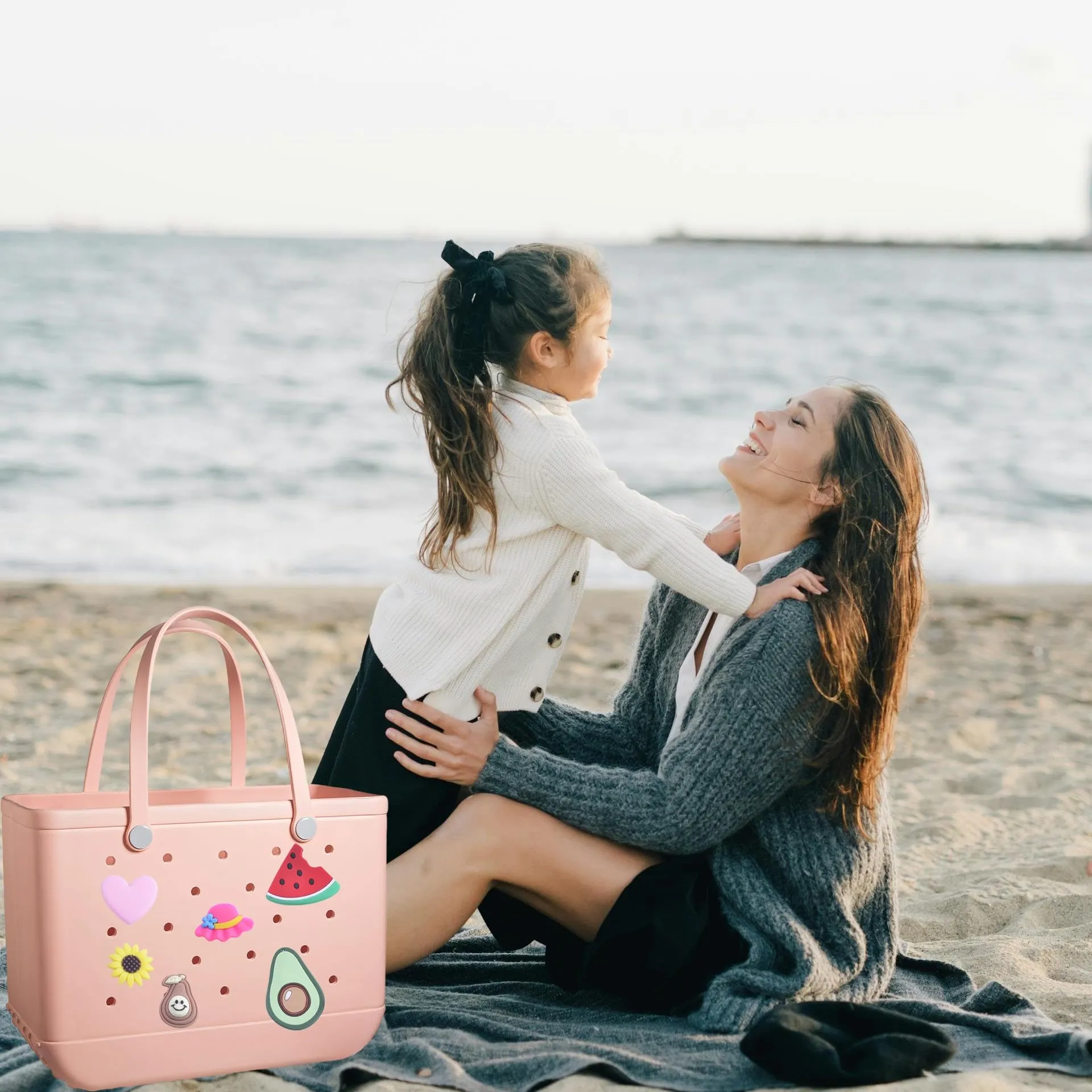 KJML DIY Charms for Bogg Bag 30pcs Charms for Bogg Bag Accessories Letters Flowers Baseball Beach Charms for Bogg Bag Cute Decoration Bag Charms for Bogg Bag Rubber Tote Beach Bags