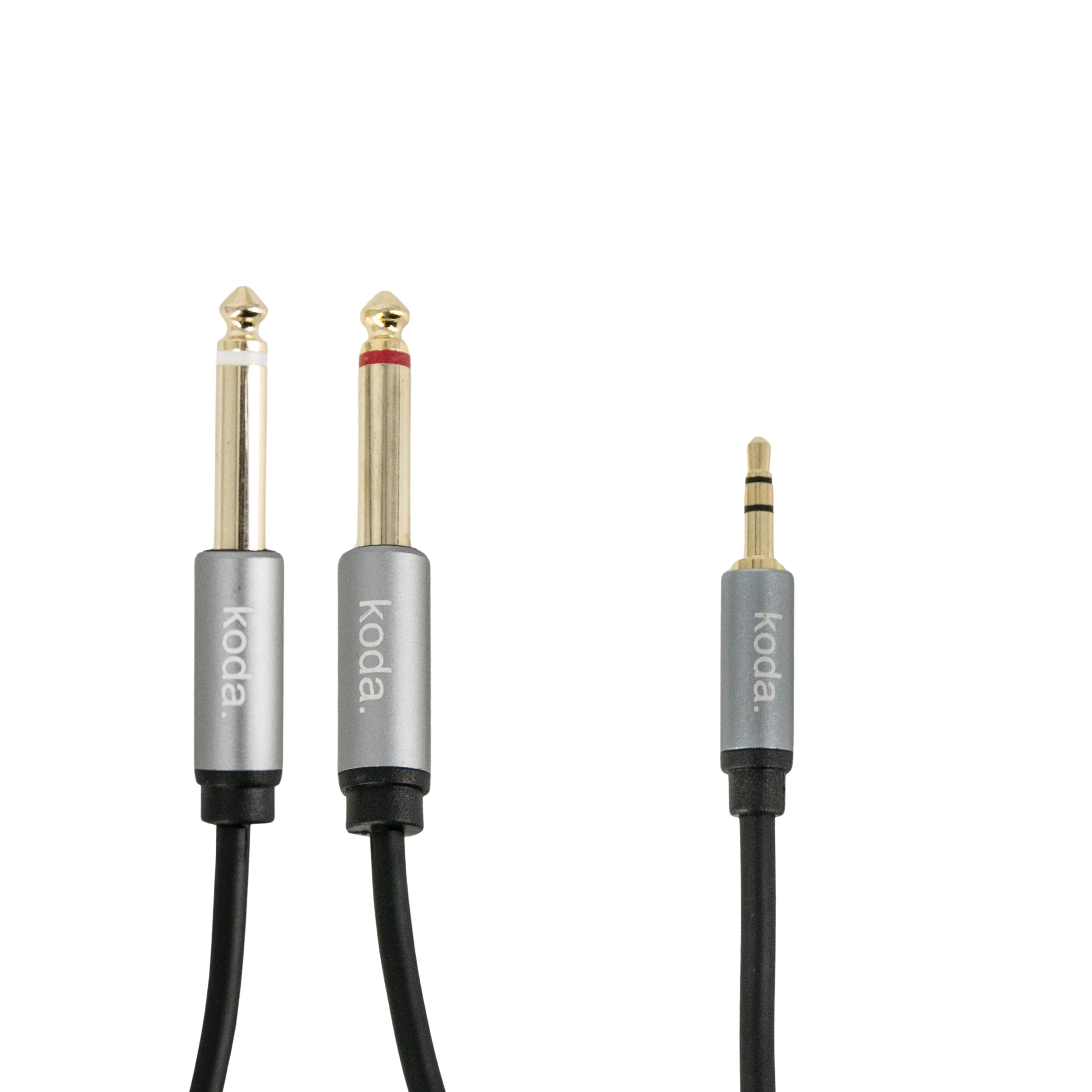 koda essential Stereo Breakout Cable, 3.5mm TRS to Dual 1/4 inch Dual TS, 3ft