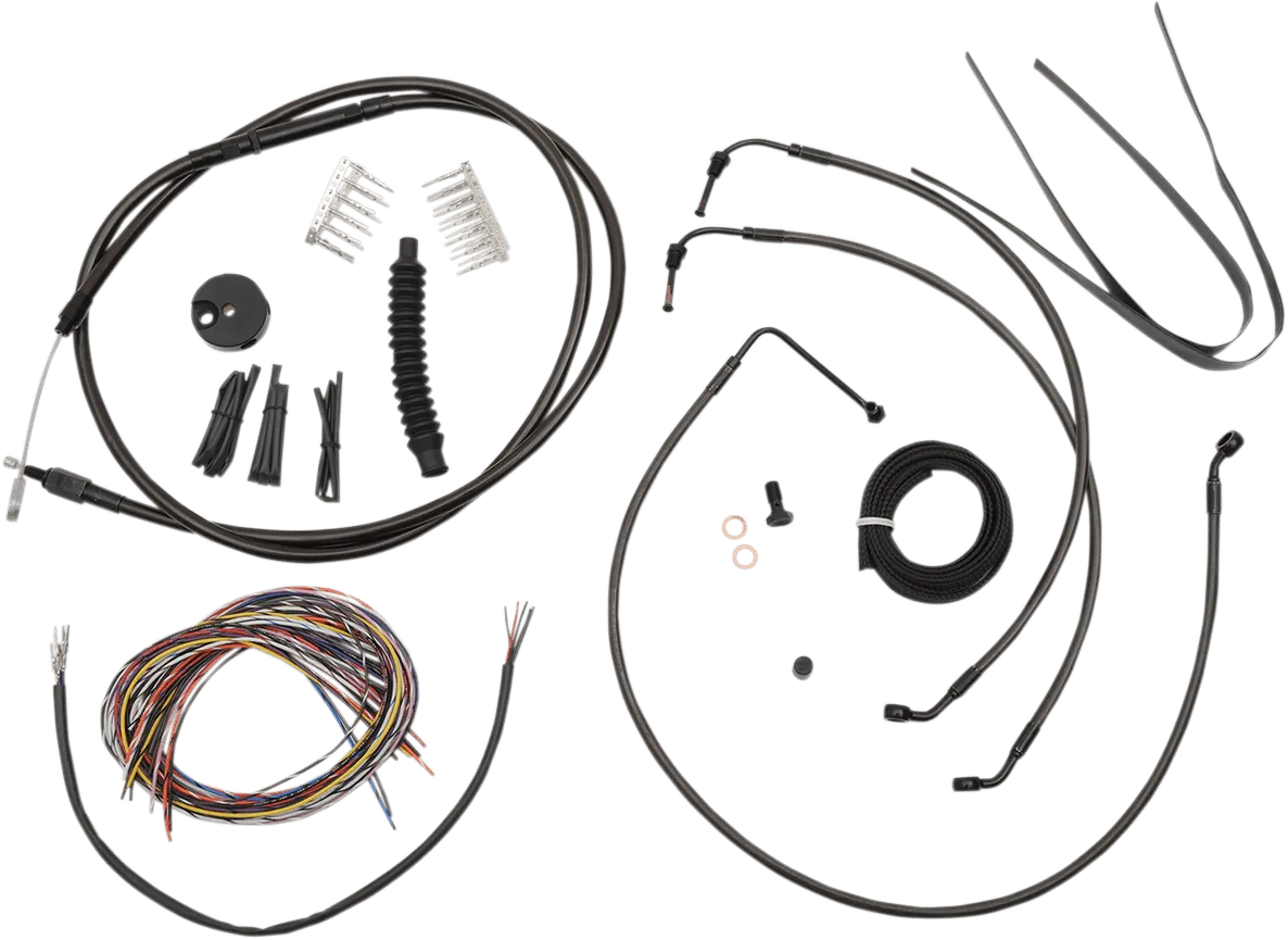 LA Choppers LA-8011KT2-16M Complete Handlebar Cable and Brake Line Kit - Midnight