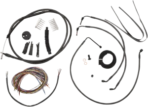 LA Choppers LA-8011KT2-16M Complete Handlebar Cable and Brake Line Kit - Midnight