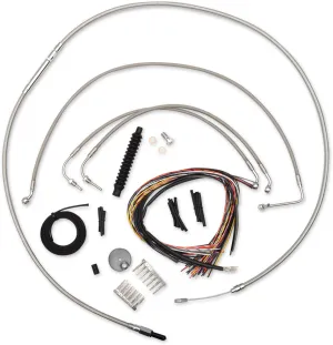 LA Choppers LA-8012KT2-13 Complete Handlebar Cable/Brake & Clutch Line/Wire Kit - Stainless Braided