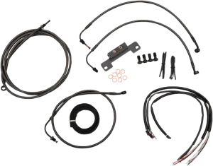 LA Choppers LA-8012KT2B-16M Complete Handlebar Cable/Brake & Clutch Line/Wire Kit - Midnight Black
