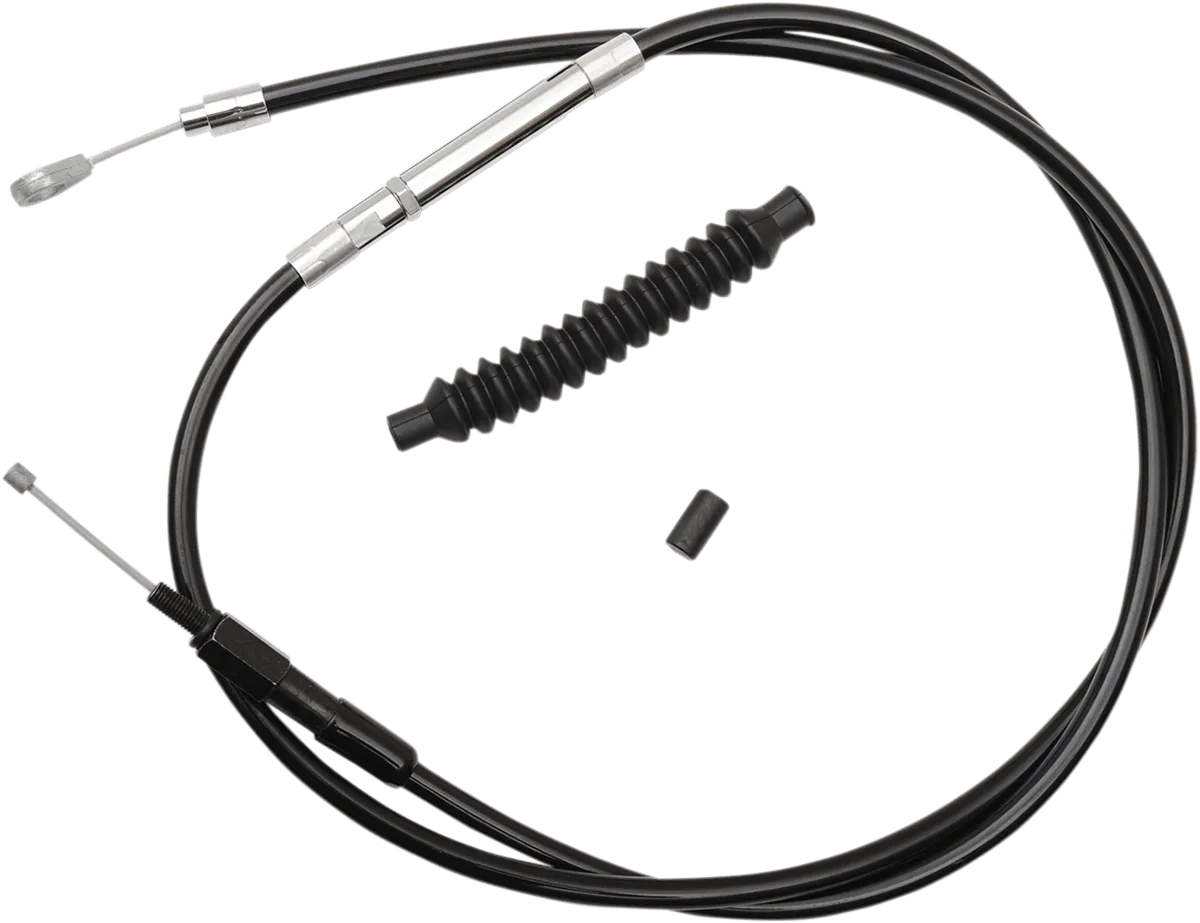 LA Choppers LA-8110C16B Black Vinyl-Coated Stainless Steel Clutch Line Kit - 15-17in. Ape Hangers