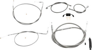 LA Choppers LA-8231KT-13 Standard Handlebar Cable/Brake & Clutch Line/Wire Kit - Stainless Braided