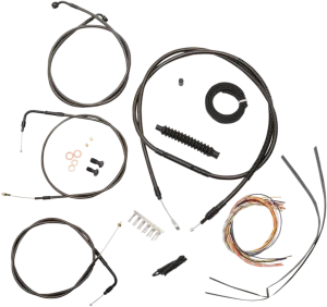 LA Choppers LA-8310KT2-13M Complete Handlebar Cable and Brake Line Kit - Midnight