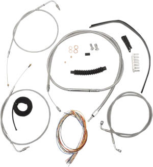 LA Choppers LA-8320KT2A-08 Complete Handlebar Cable/Brake & Clutch Line/Wire Kit - Stainless Braided