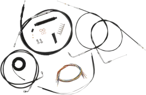 LA Choppers LA-8320KT2A-19B Complete Handlebar Cable and Brake Line Kit - Black Vinyl/Stainless