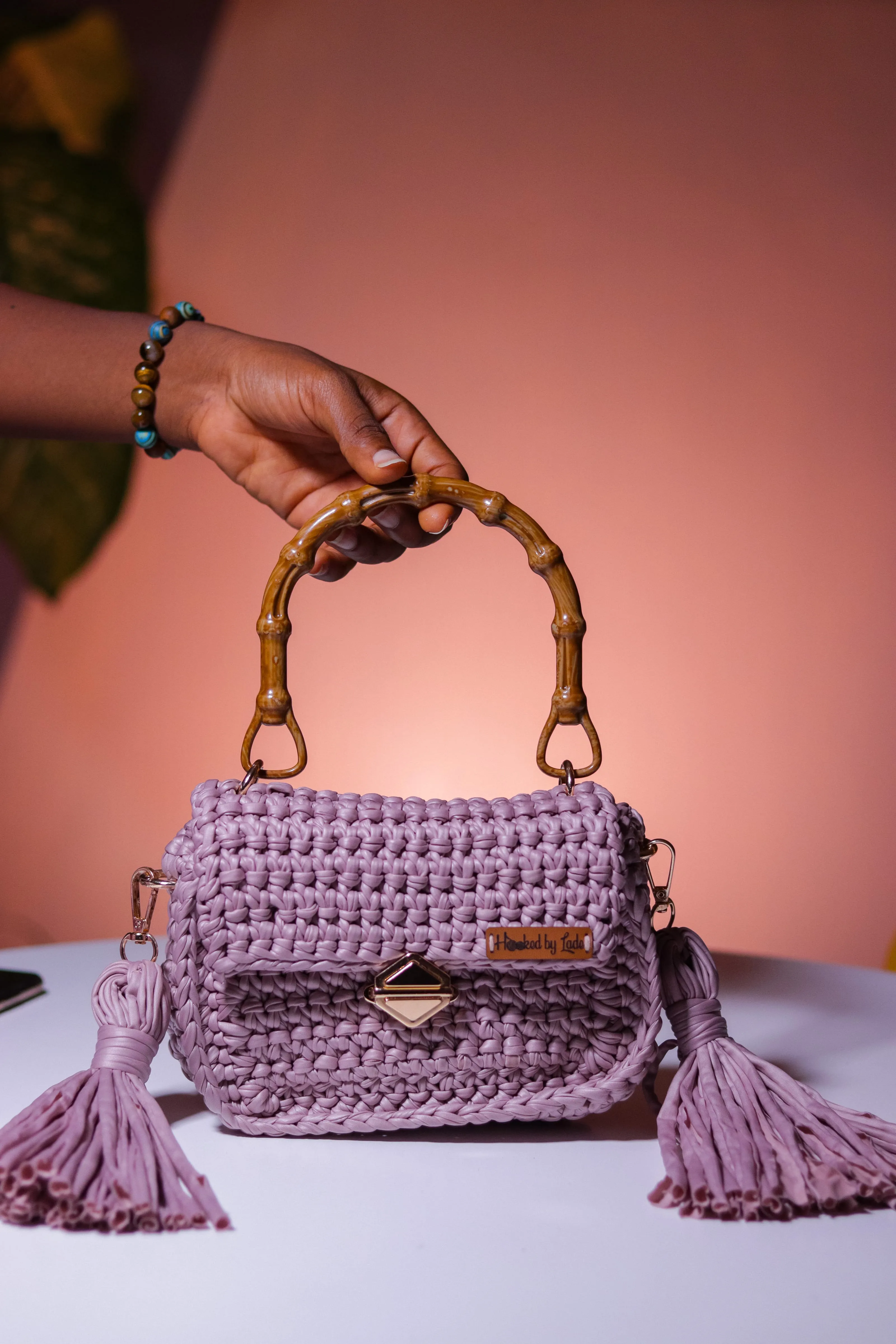 ‘Laolu’ Fling bag with double sided fringe