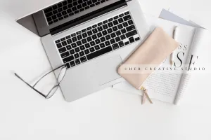 Laptop, Pencil Case & Glasses