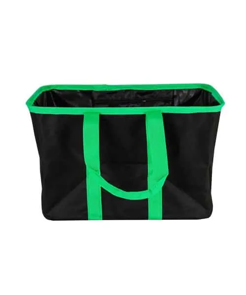 Large Capacity lightweight collapsible Pop-Up Tote! Use for groceries (fits in carts), Laundry, Trunk Organizer etc! rigid frame with locking hinge it should withstand any carrying task