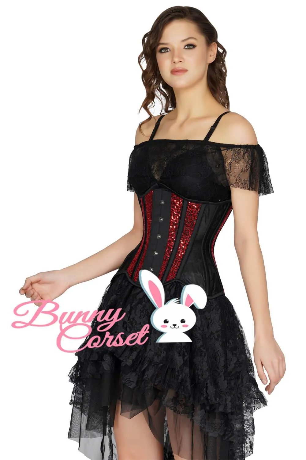 Launfal Couture Mesh Sequin Corset