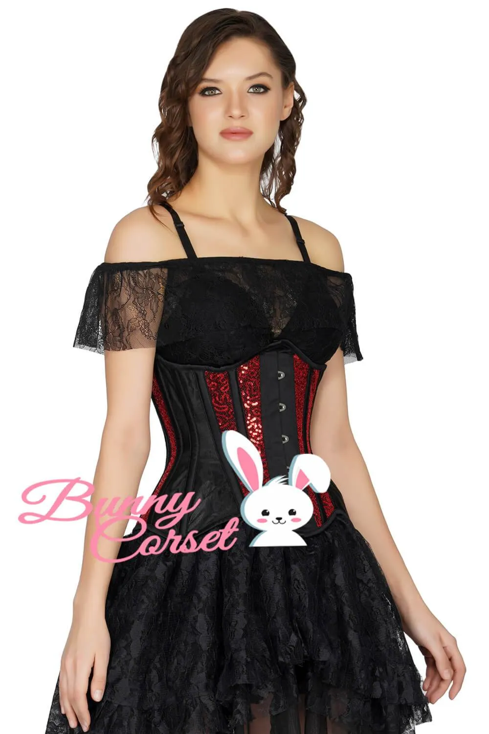 Launfal Couture Mesh Sequin Corset